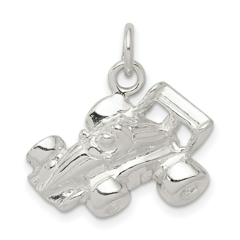 Race Car Charm Sterling Silver, Made in the USA Race Car Charm Sterling Silver, Made in the USA