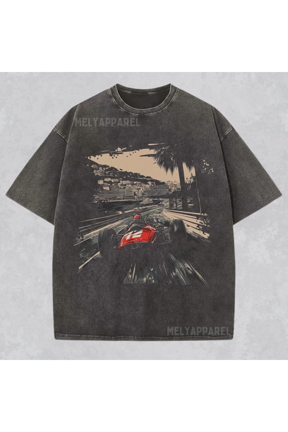 Formula One Retro Comfort Colors T-Shirt, Race Car Tee F1 Gift for Him Race Day, Grand Prix Racing Motorsport Shirt,Pepper Color,Size 2XL