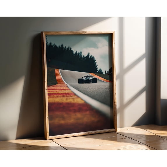 Formula Rear Hub Formula Race Car Rear View Speeding On Track Bedroom Design Poster ...
