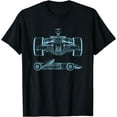 thumbnail image 1 of Formula Racing Car Silhouette Mechanical Engineering draw Short Sleeve T-Shirt Black Large, 1 of 4