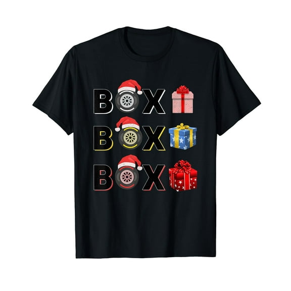 Formula Racing Car Tire Box Box Box Radio Call Fun Christmas T-Shirt