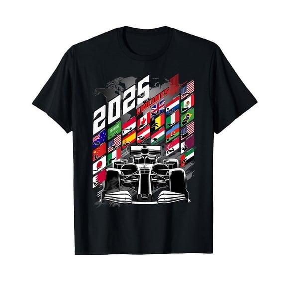 Formula Racing Circuit Schedule Gear 2025 Grand Prix Places T-Shirt
