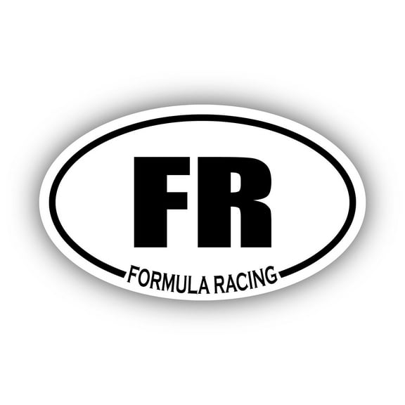 Formula Racing FR Oval Bumper Sticker 3M Vinyl Decal 3 in x 5 in