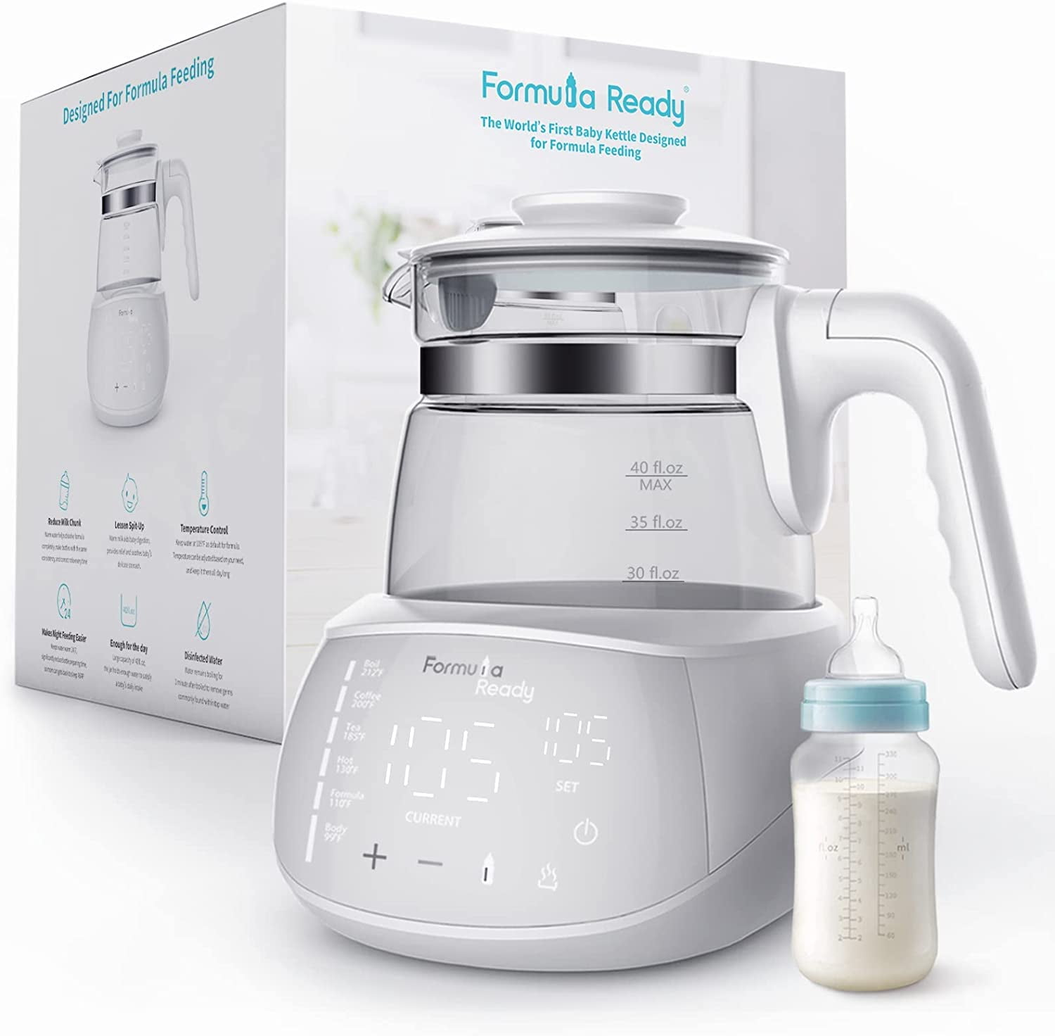  Electric Kettle Temperature Control with 6 Presets, 12h Keep  Warm Baby Formula Kettle Hot Tea Maker Thermostatic Kettle Instant Water  Warmer: Home & Kitchen