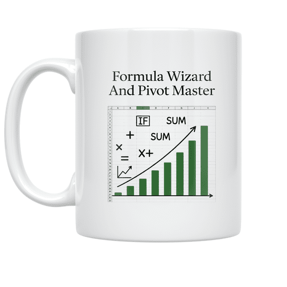 Formula Wizard And Pivot Master - Spreadsheet Enthusiast - 11 oz Ceramic Coffee Mug