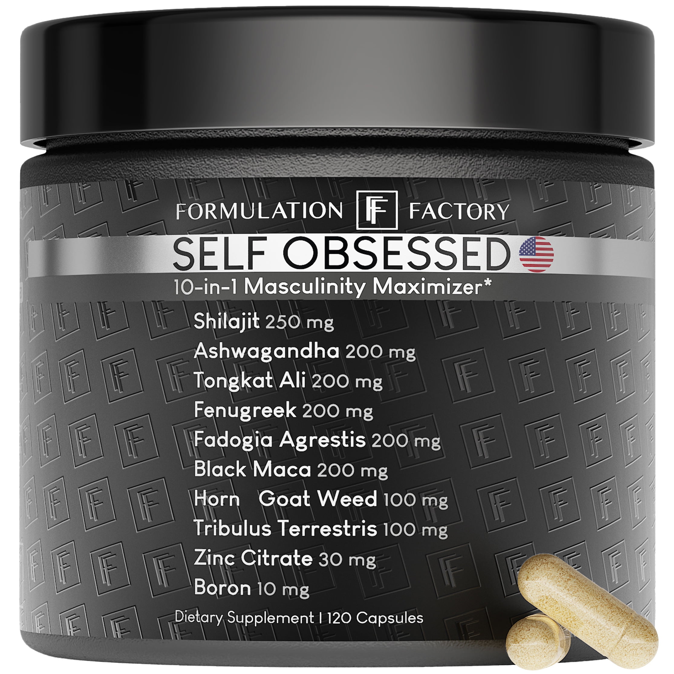 Self Obsessed 10 in 1 Masculinity Maximizer Supplement, Shilajit for