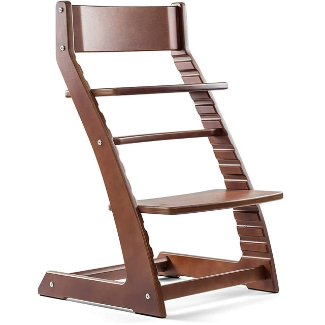 Fornel Heartwood Dark Walnut Adjustable Wooden High Chair for Babies