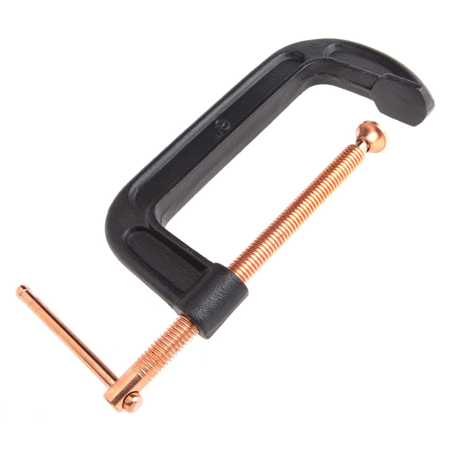 Forney 6" Heavy Duty Malleable Iron CClamp, Copper Plated Spindles, 1