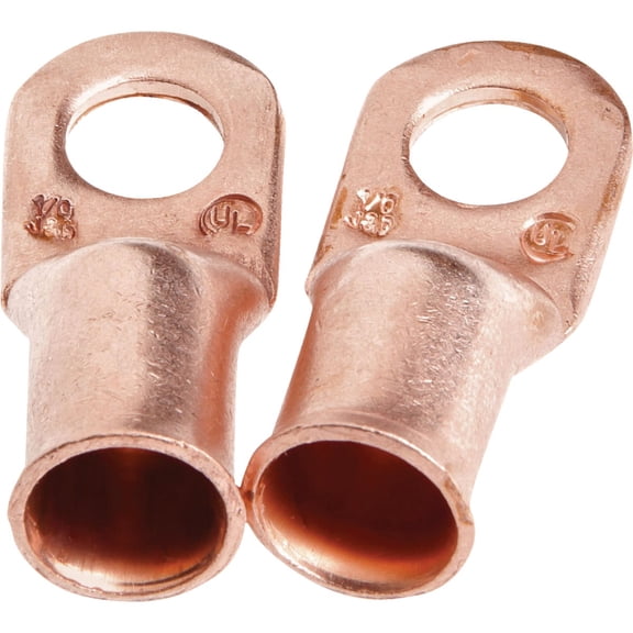 Forney 60096 Copper Cable Lugs, Number 1/0 Cable with 3/8-Inch Stud Size, 2-Pack