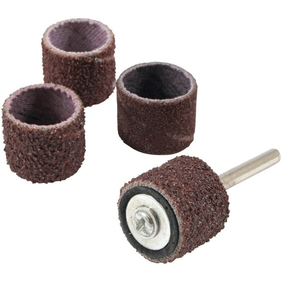 Forney 60217 Sanding Drum Kit, 4 Sanding Drums, 1/2-Inch-by-1/2-Inch with 1/8-Inch Mandrel, 5-Piece
