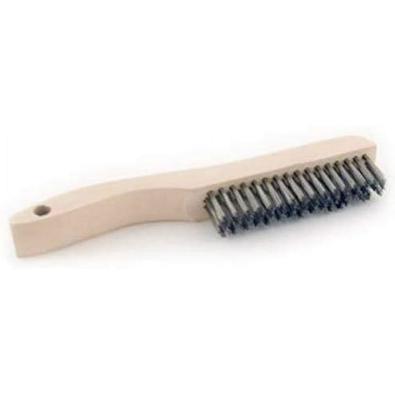 Forney Wire Scratch Brush - Stainless Steel, Wood Shoe Handle - 10-1/4 x .013 Inch
