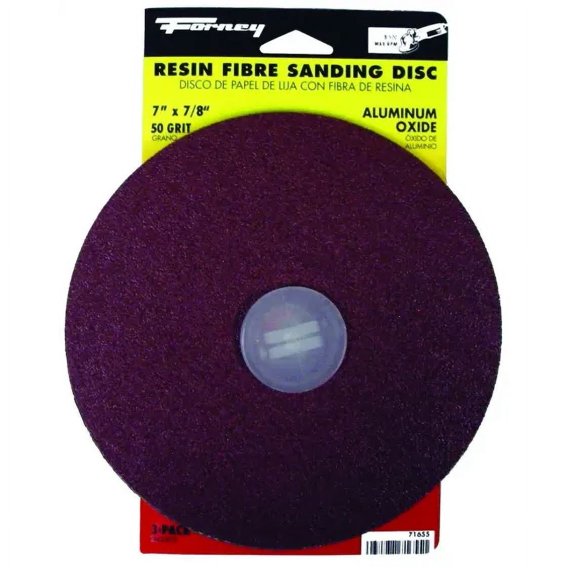 Forney 71655 Sanding Disc 7 Inch Diameter Coated 50 Grit Coarse, Each