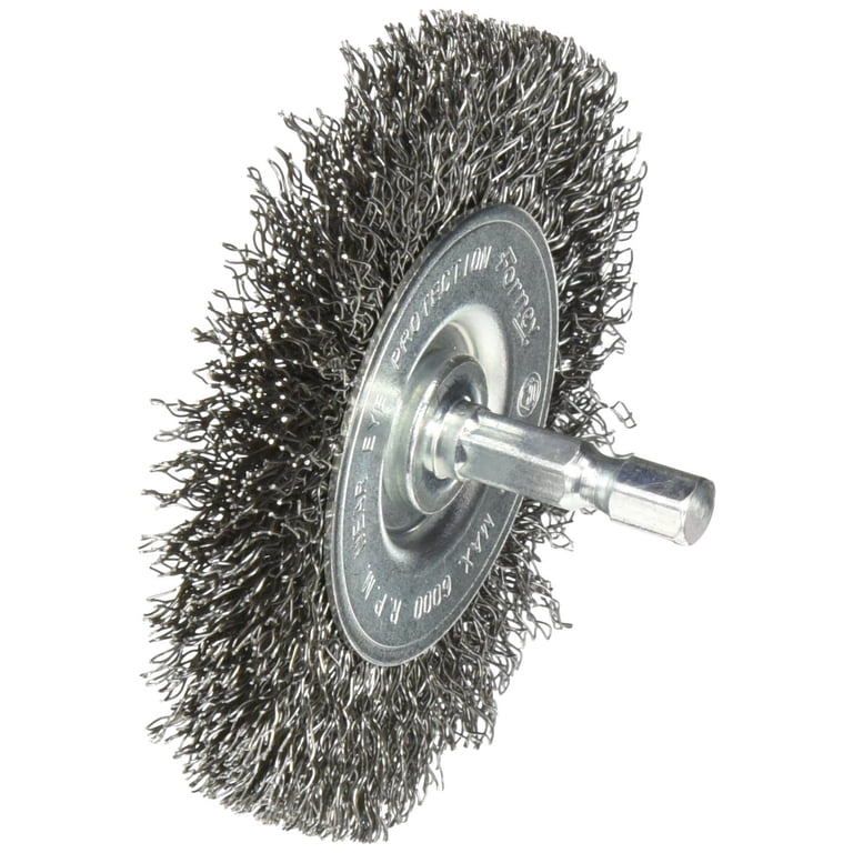 Forney 72735 Wire Wheel Brush, Coarse Crimped with 1/4-Inch Hex