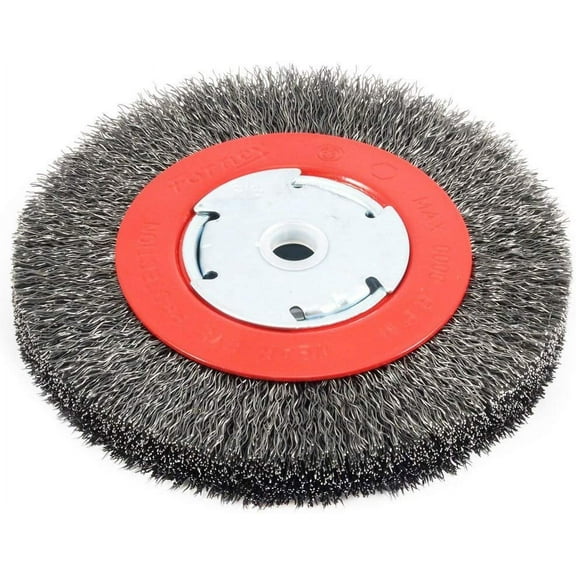 Forney Wire Bench Wheel Brush, Narrow Face Coarse Crimped - 6-Inch-by-.014-Inch