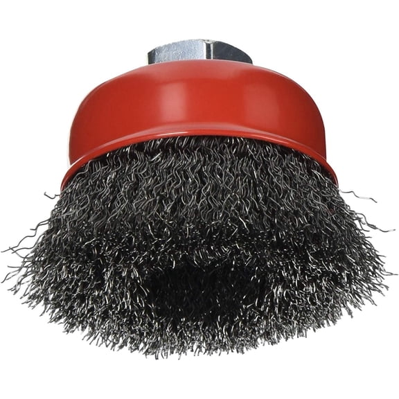 Forney 72755 Wire Cup Brush, Coarse Crimped with 5/8-Inch-11 Threaded Arbor, 2-3/4-Inch-by-.014-Inch