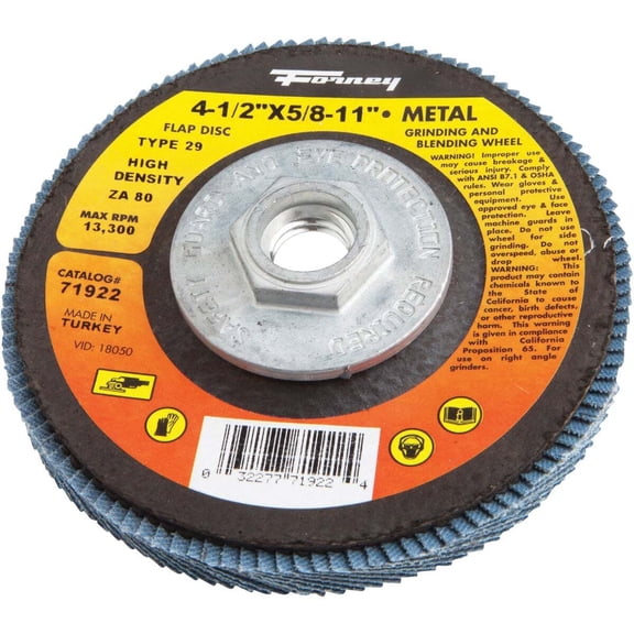 Forney 80g Blue Zir Flap Disc 71922