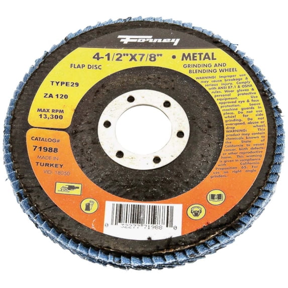Forney Flap Disc, Type 29, 4-1/2 Inch by 7/8 Inch, ZA120