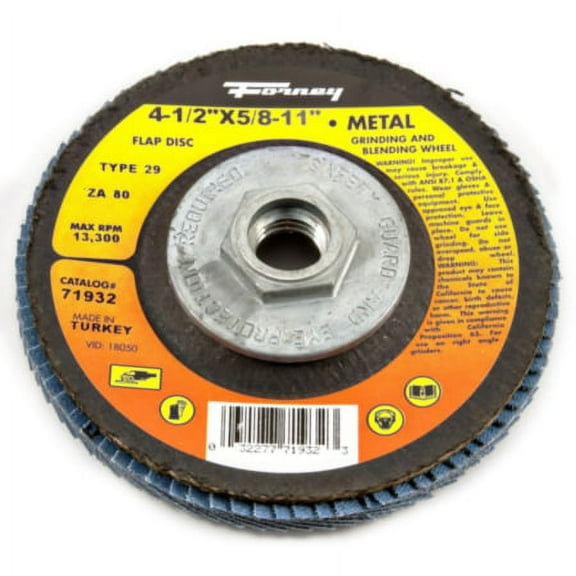 Forney Flap Disc, Type 29, 4-1/2 Inch x 5/8-11 Inch, ZA80