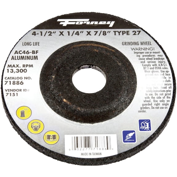 Forney Grinding Wheel 4-1/2 "X1/4 "X7/8 "