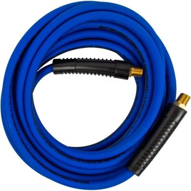 Forney Industries 1/4 in x 25ft Hybrid (Blue) Air Hose with 1/4 in MNPT Fittings