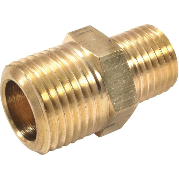 Forney Industries 1892785 Brass Hose Reducer, 0.38 in. Male NPT x 0.25 in. Male NPT