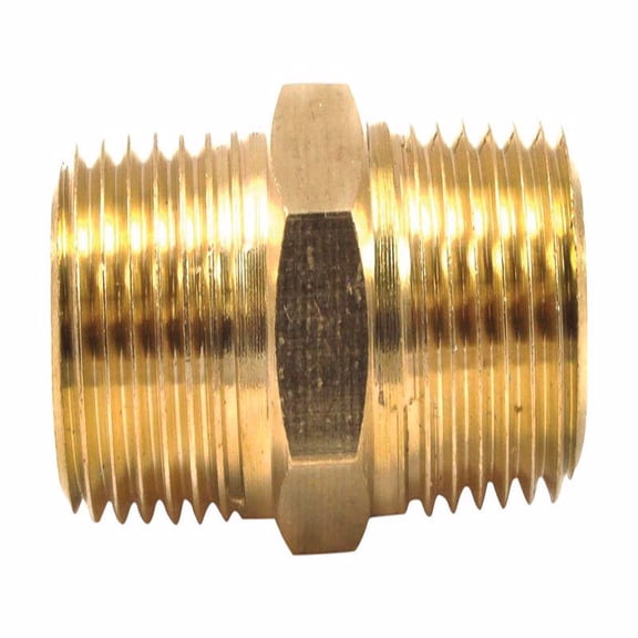 Forney Industries 1900166 Brass Air Hose Coupling, 0.25 in. Male NPT x 0.25 in. Male NPT