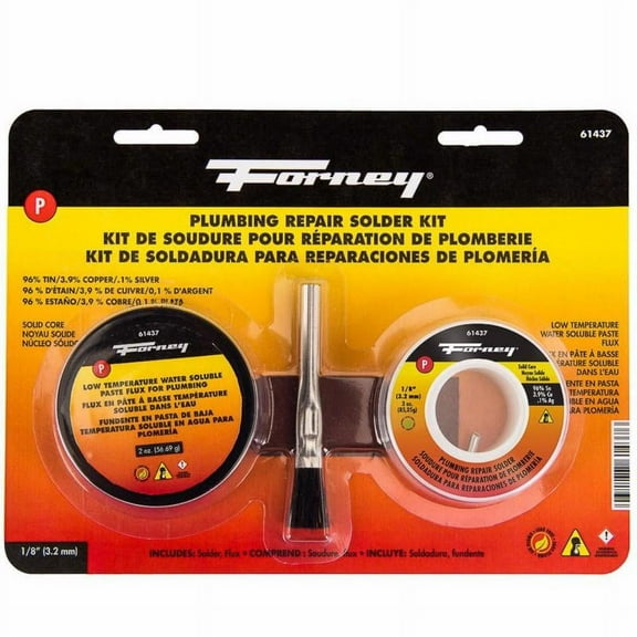 Forney Industries Solder Kit, Lead Free (LF), Plumbing Repair, Solid Core, 1/8 in, 3 Ounce