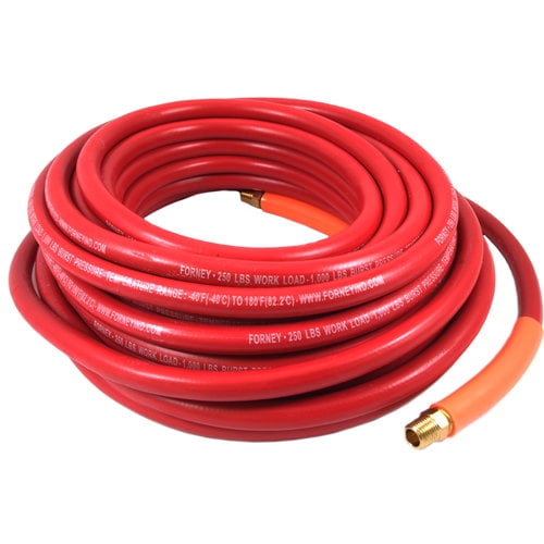 Forney Industries Air Hose, Red Rubber, 1/4 in x 50ft