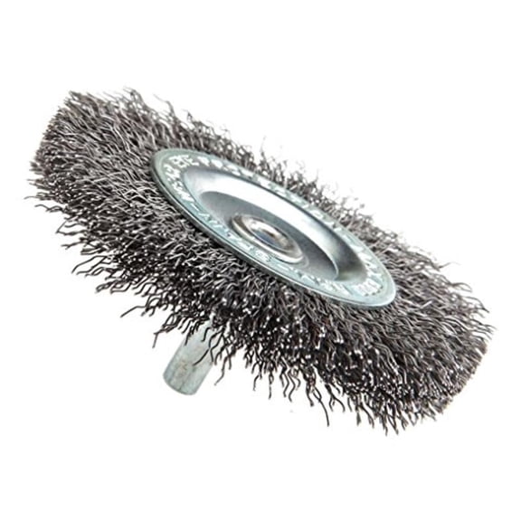 Forney Industries Command PRO Wire Wheel, Crimped, 3 in x .014 in x 1/4 in Shank, Bulk