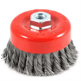 thumbnail image 1 of Forney Industries Cup Brush, Knotted, 4 in x .020 in x 5/8 in-11 Arbor, 1 of 2