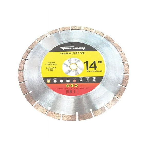 Forney Industries Diamond High Speed Contractor Blade, 14 in