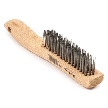 Forney Industries Scratch Brush with Shoe Handle, Stainless, 4 x 16 Rows
