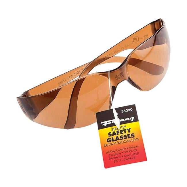 Forney Industries  Starlite Indoor & Outdoor Compact Safety Glasses with Brown Lens