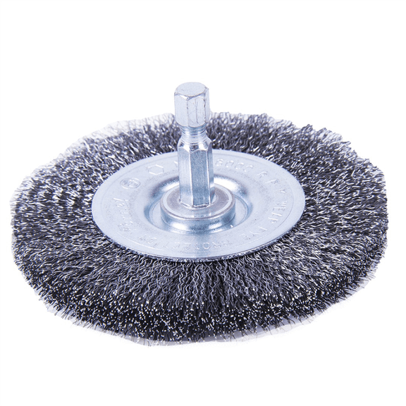 Forney Industries Wire Wheel Crimped, 3 in x .008 in x 1/4 in Hex Shank