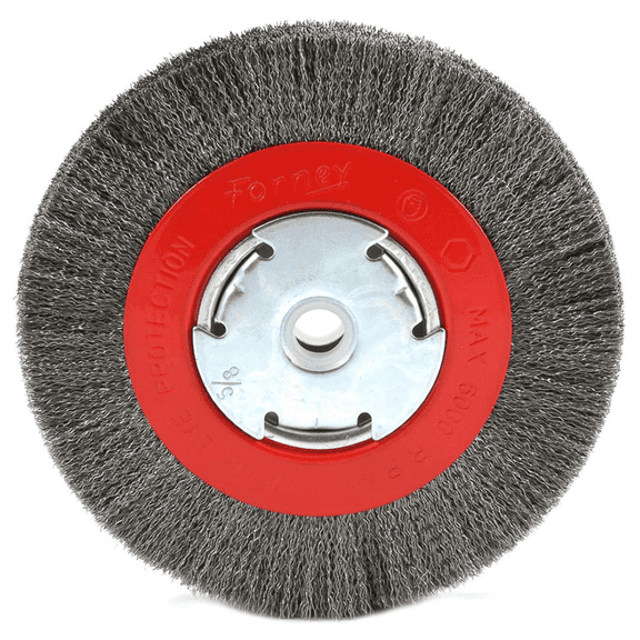 Forney Industries Wire Wheel Crimped, 6 in x .008 in x 1/2 in - 5/8 in Arbor