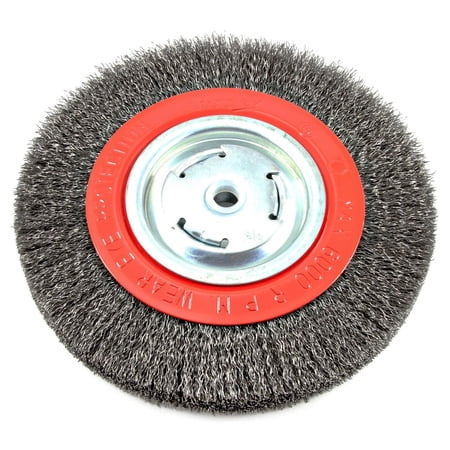 Forney Industries Wire Wheel, Crimped, 8 in x .014 in x 1/2 in - 5/8 in Arbor