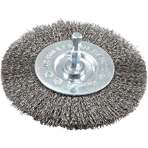 Forney Industries Forney Wire Wheel 4 " Crimp, Mounted Fine Wire Indoor & Outdoor Use, NEC-Compliant