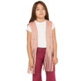 thumbnail image 1 of Fornia Girls' Fringe Faux Suede Vest Pink Medium  US, 1 of 4