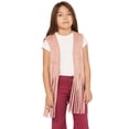 thumbnail image 1 of Fornia Girls' Fringe Faux Suede Vest Pink   US, 1 of 4