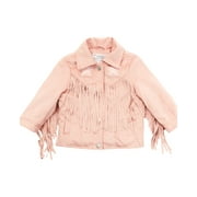 Fornia Toddler-Girls' Star Patch Fringe Jacket Light Pink 3T  US
