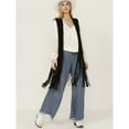 thumbnail image 1 of Fornia Women's Suede Fringe Vest Black X-Large  US, 1 of 4