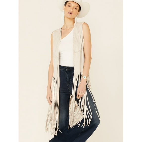 Fornia Women's Suede Fringe Vest - FRNGST2CML XX- US