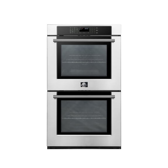 Forno Villarosa 30-Inch Built-In Double Wall Oven, Stainless Steel, Convection Cooking, Touch Control Panel, Self-Cleaning Function