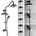 thumbnail image 1 of FORNO ACQUA AcquaFALL Shower, Matte Black Finish, Overhead Rainfall Shower, 7 Way Diverter, Handheld Shower Head, Body Jets, 1.8 GPM Flow Rate, 1 of 15
