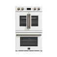 thumbnail image 1 of Forno Asti 30-Inch Double Electric Wall Oven with Upper French Doors in White & Antique Brass, 7.36 cu. ft. Dual True Convection, 7,200W, Air Fry, Sous Vide, Self-Clean, 1 of 15