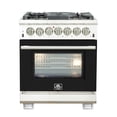 thumbnail image 1 of Forno Capriasca 30-Inch Freestanding Dual Fuel Range, 4 Burners, True Convection Oven, Black Door, 1 of 5