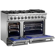 Forno Capriasca 48 in 6.58 cu ft Double Oven Gas Range in Stainless Steel