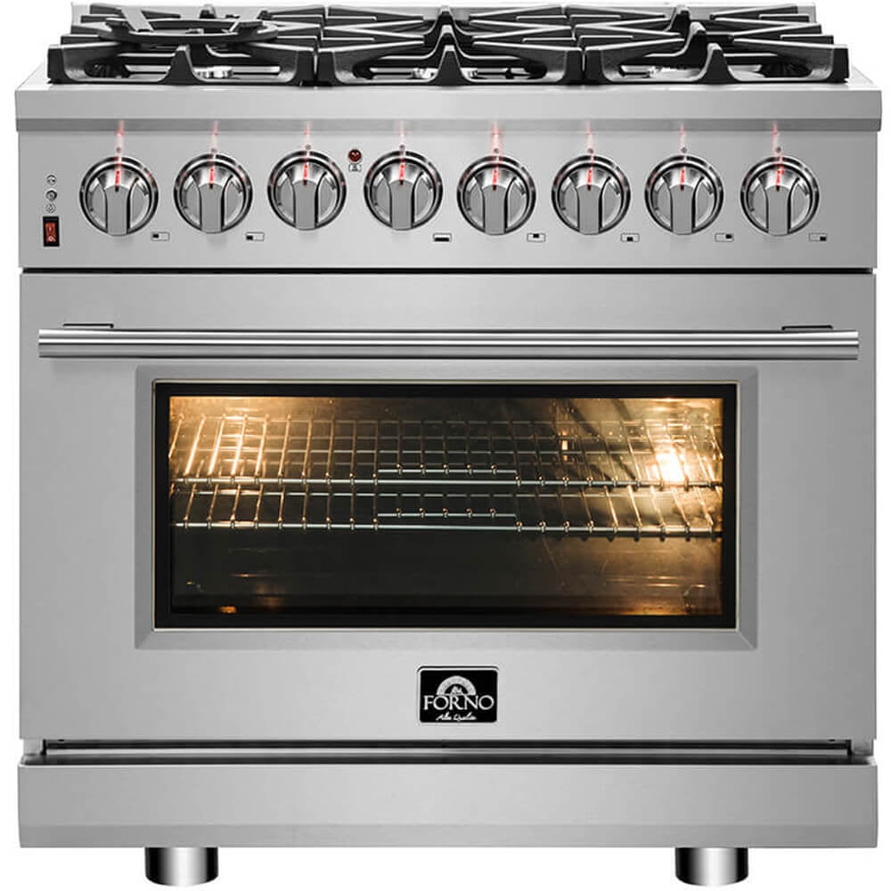 Massimo 36-inch Stainless Steel Dual Fuel Range with Griddle