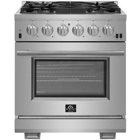 Forno Appliances - Capriasca Alta Qualita 4.32 Cu. Ft. Freestanding Dual Fuel Range with Convection Oven - Silver