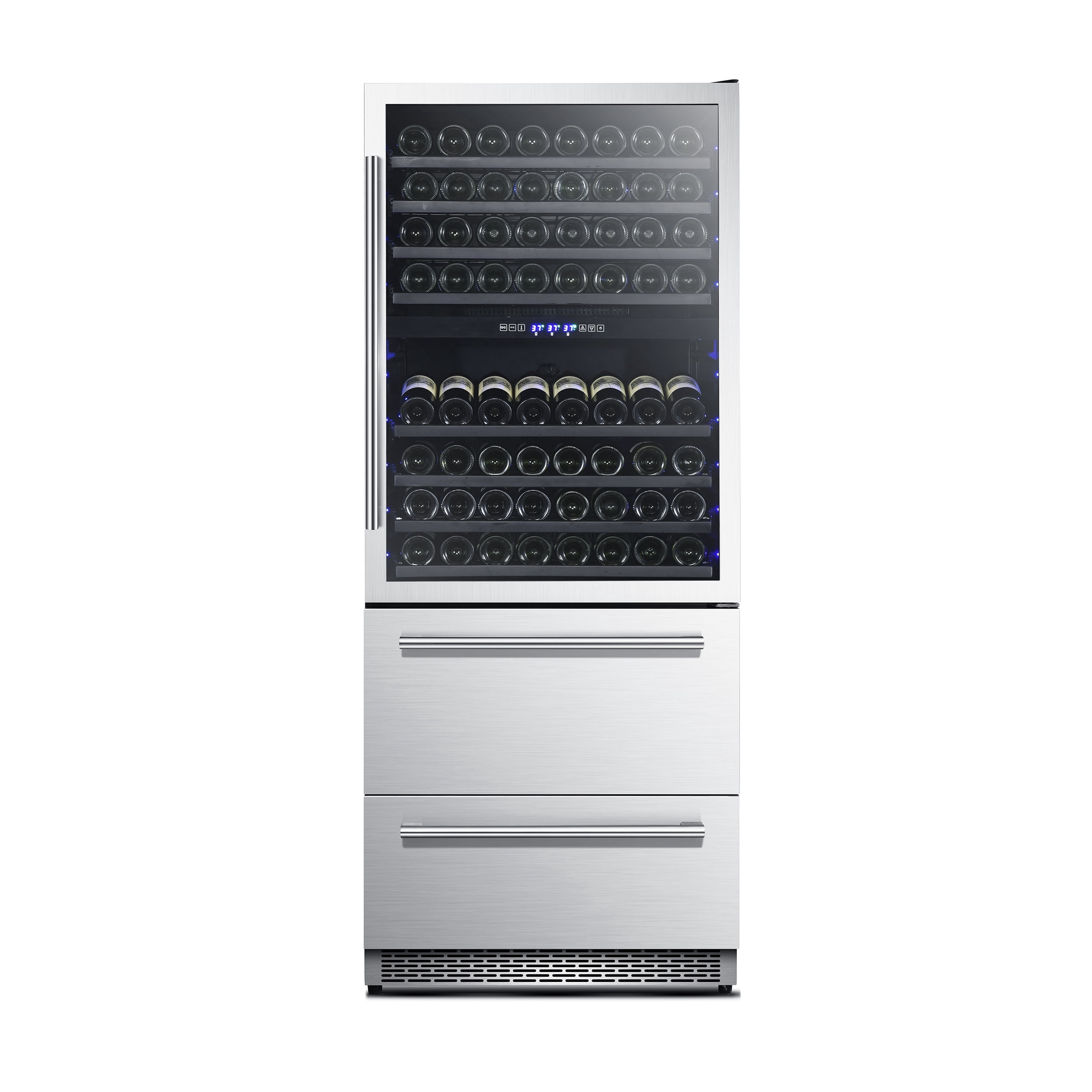 Forno Capraia 30-Inch Dual Temperature Zone Wine Cooler, Up to 144 Bottles, Two Refrigerated Drawers, Adjustable Temperature Zones